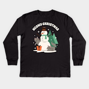 Meowy Christmas Kids Long Sleeve T-Shirt